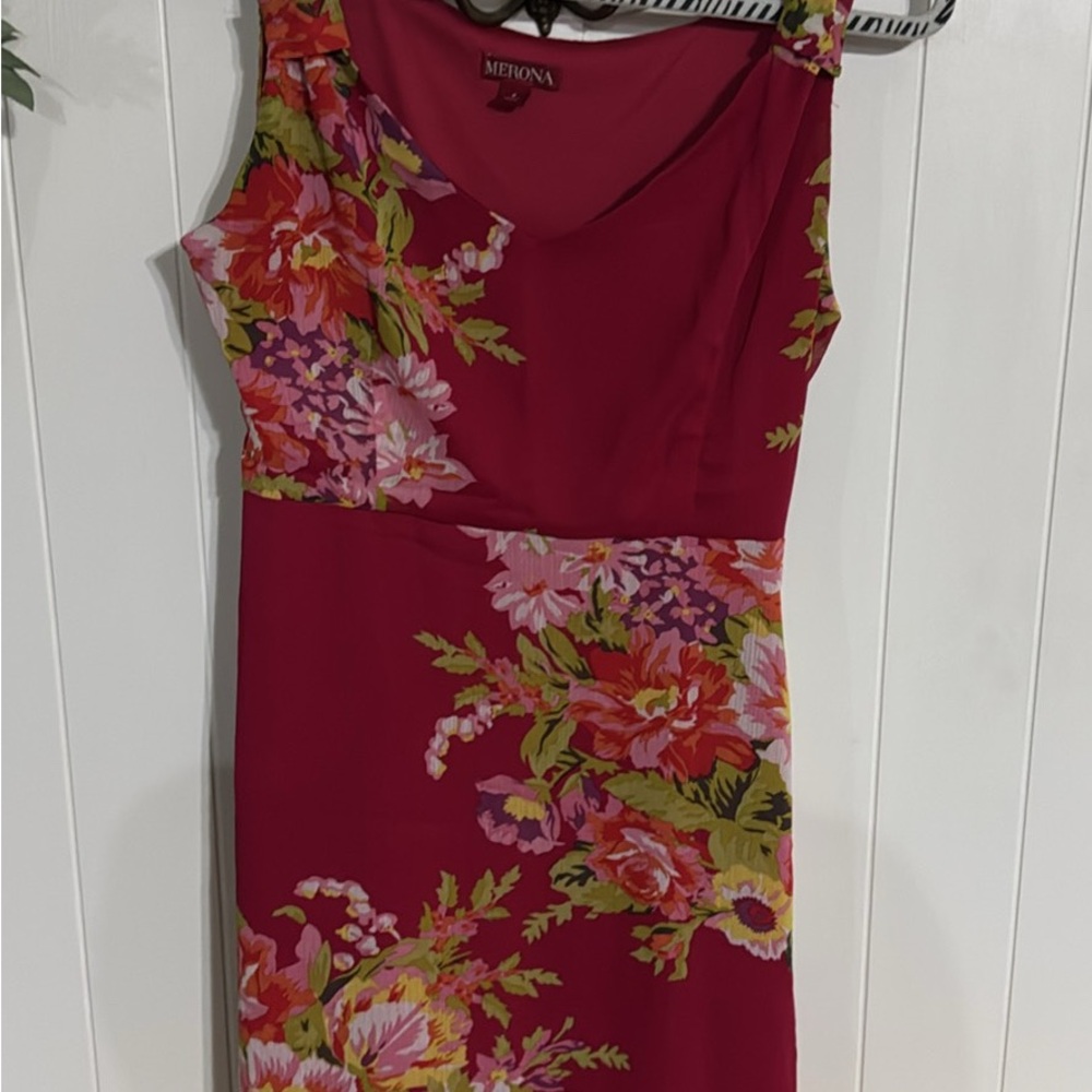 Merona Women's Floral Dress - Red and Pink